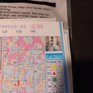 Elegant Lady Blue And Pink Cross-Stitch Pattern Kit 30x40